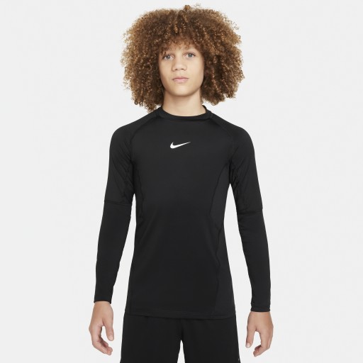Nike Pro Dri-FIT jongenstop met lange mouwen - Zwart