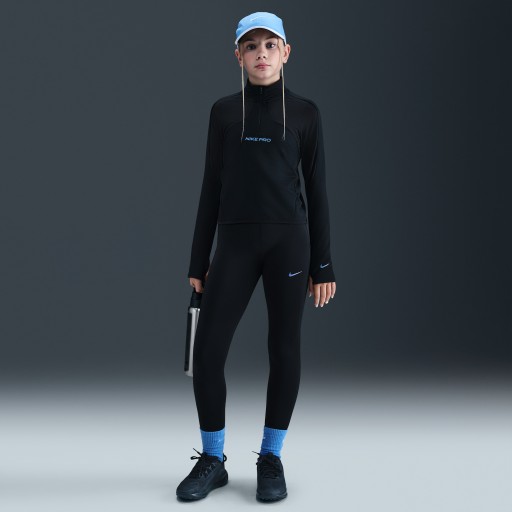 Nike Pro Dri-FIT legging met glanzende accenten voor meisjes - Zwart