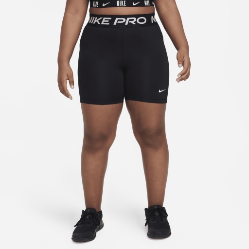 Nike Pro Dri-FIT meisjesshorts (13 cm, ruimere maten) - Zwart