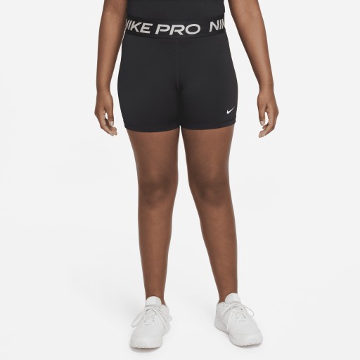 Nike Pro Dri-FIT meisjesshorts (ruimere maten) - Zwart