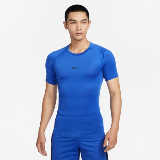 Nike Pro Dri-FIT strakke fitnesstop met korte mouwen voor heren - Blauw