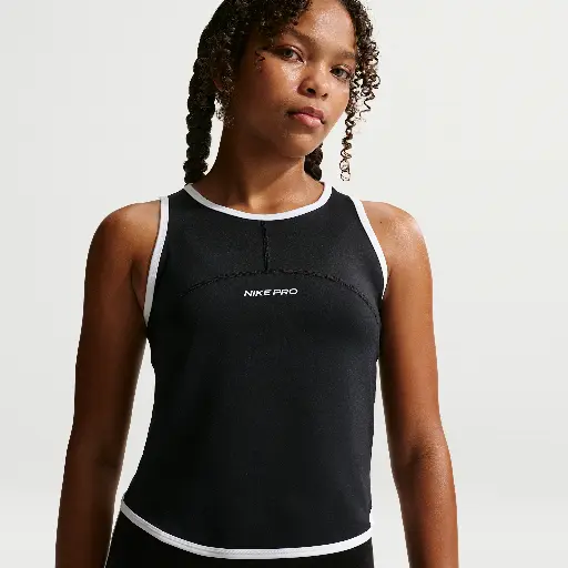 Nike Pro Dri-FIT tanktop voor meisjes - Zwart