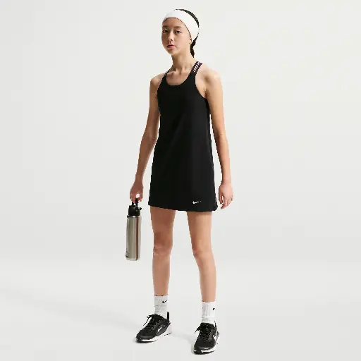 Nike Pro Dri-FIT trainingstop met halflange ritssluiting voor meisjes - Zwart