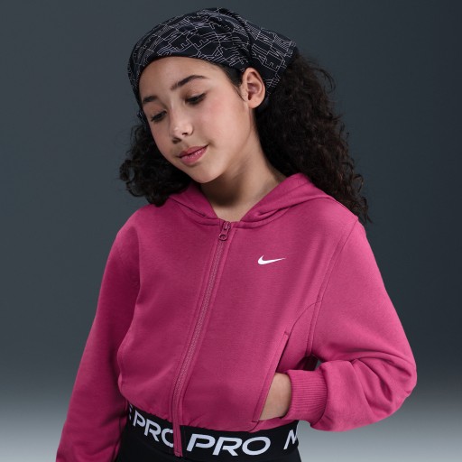 Nike Pro Fleece Dri-FIT hoodie met rits over de hele lengte voor meisjes - Paars