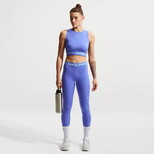 Nike Pro lange legging met halfhoge taille voor dames - Blauw