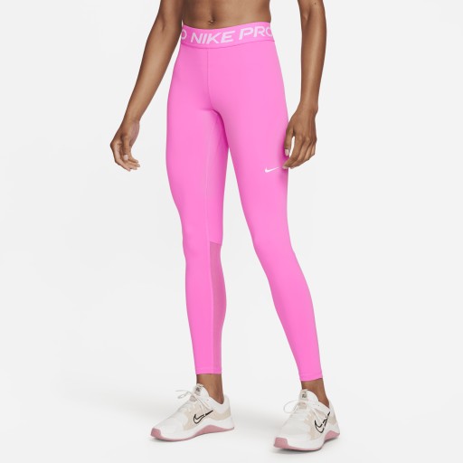 Nike Pro Legging met halfhoge taille en mesh vlakken voor dames - Rood