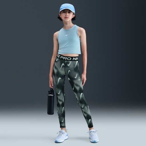 Nike Pro legging met halfhoge taille voor meisjes - Zwart