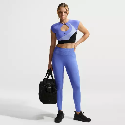 Nike Pro naadloze 7/8-legging met hoge taille voor dames - Blauw