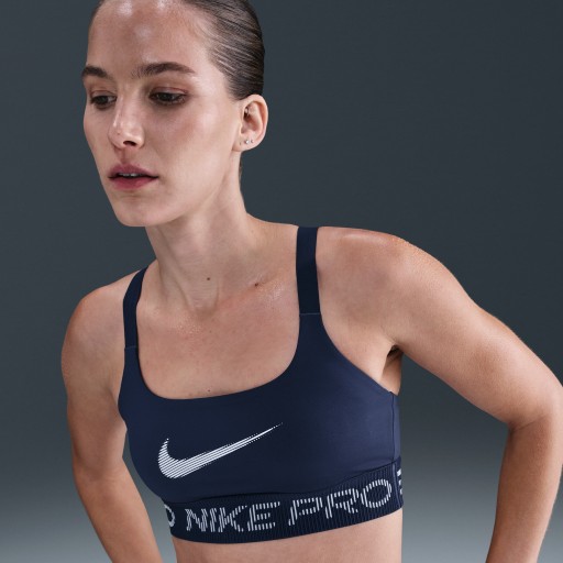 Nike Pro non-padded sport-bh met lichte ondersteuning - Blauw