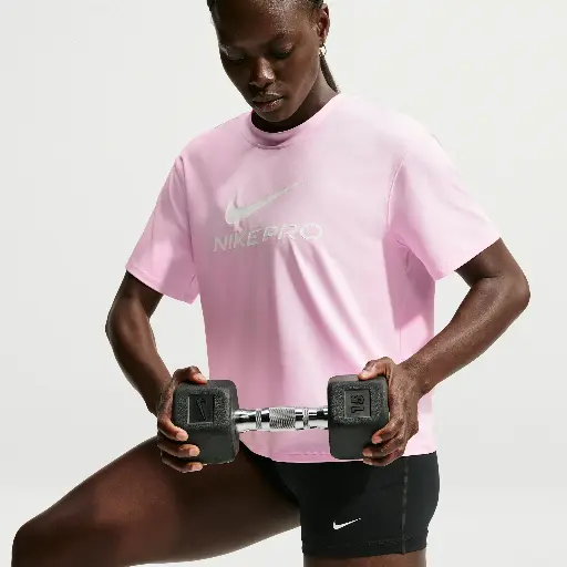 Nike Pro ruimvallend T-shirt voor dames - Roze
