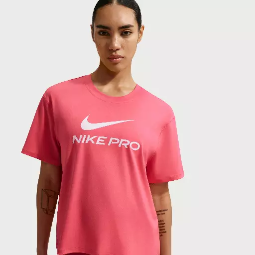 Nike Pro ruimvallend T-shirt voor dames - Roze