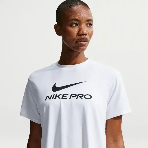 Nike Pro ruimvallend T-shirt voor dames - Wit