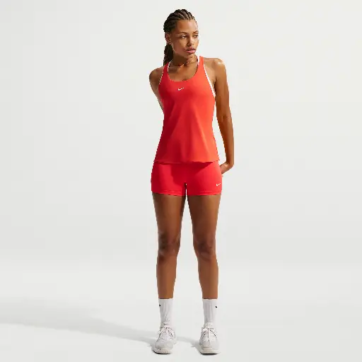 Nike Pro Sculpt bikeshorts met hoge taille voor dames (8 cm) - Rood