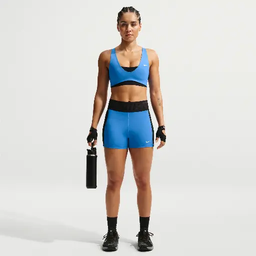 Nike Pro Sculpt Dri-FIT bikeshorts met hoge taille voor dames (13 cm) - Blauw