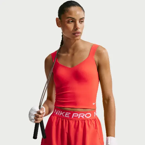 Nike Pro Sculpt padded sport-bh tanktop met medium ondersteuning - Rood