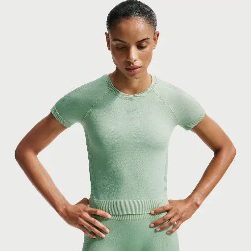 Nike Pro Seamless Dri-FIT T-shirt voor dames - Groen