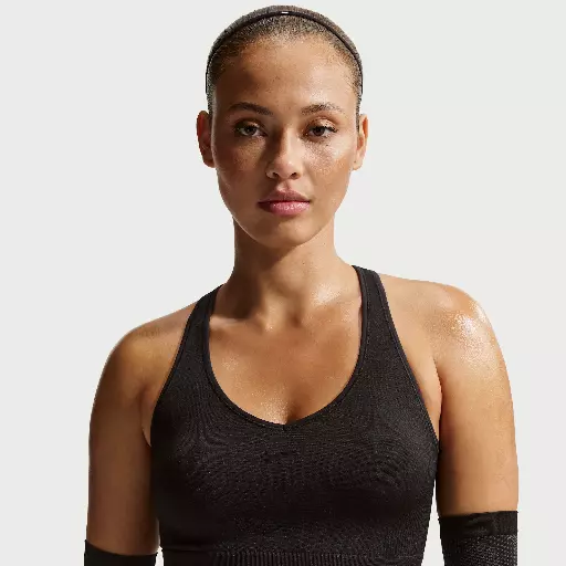 Nike Pro Seamless korte tanktop met Dri-FIT voor dames - Zwart