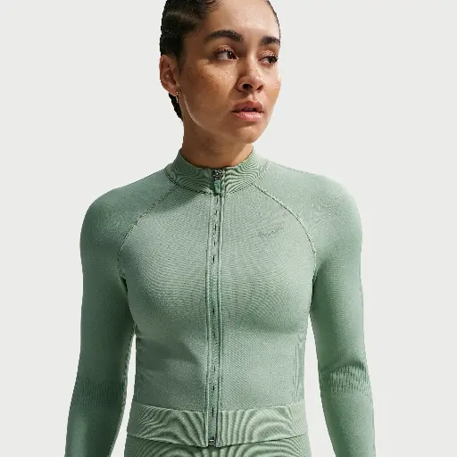 Nike Pro Seamless trainingstop met rits voor dames - Groen