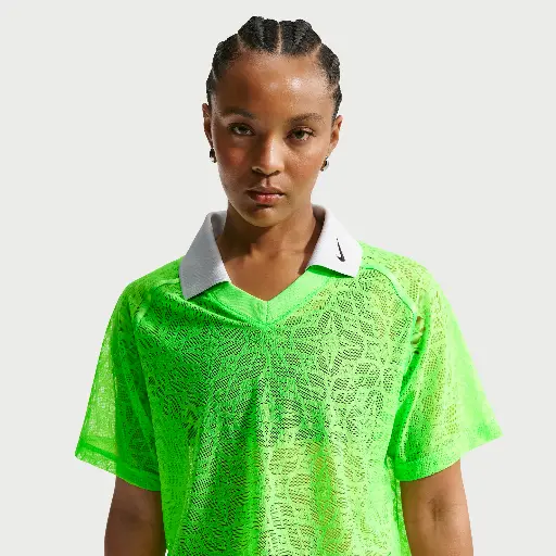 Nike ruimvallende poloshirt van jersey met kant voor dames - Groen