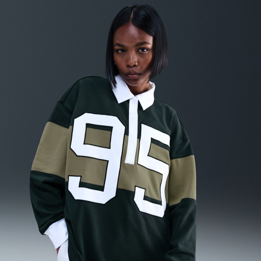 Nike Sportswear damespolo met lange mouwen en graphic - Groen