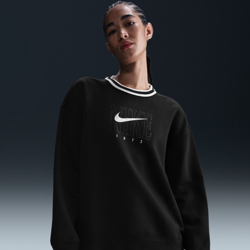Nike Sportswear Phoenix Fleece oversized sweatshirt met ronde hals en graphic voor dames - Zwart
