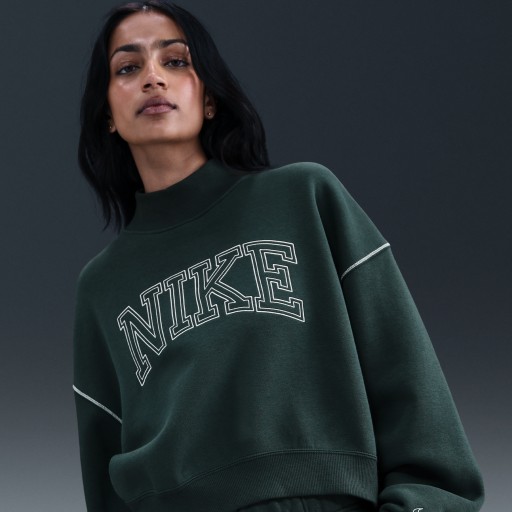 Nike Sportswear Phoenix Fleece sweatshirt met opstaande kraag voor dames - Groen