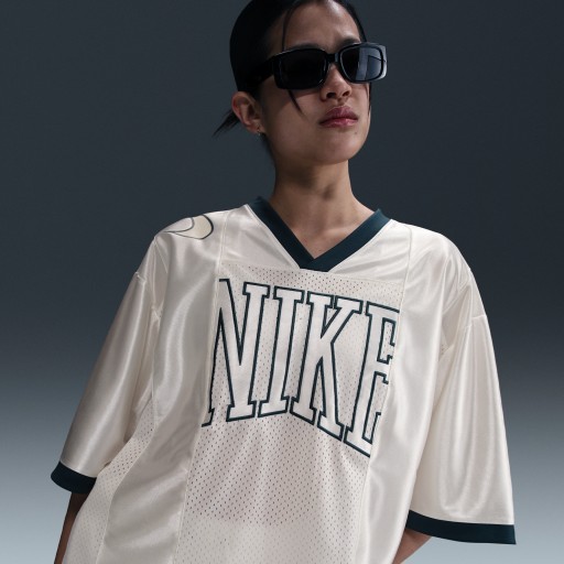 Nike Sportswear Street oversized jersey met korte mouwen en graphic voor dames - Wit
