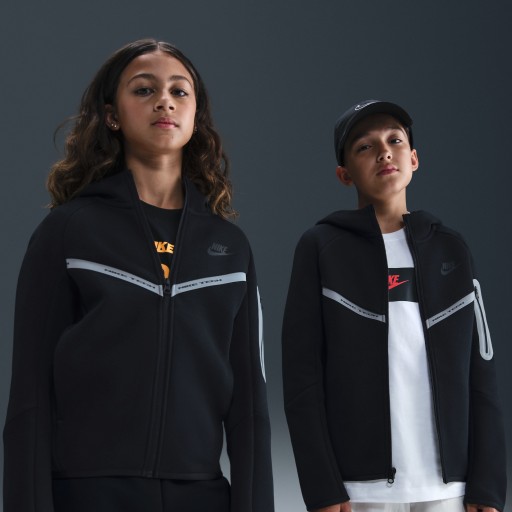 Nike Sportswear Tech Fleece Hoodie met rits voor jongens - Zwart