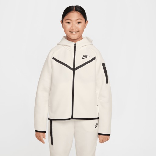 Nike Sportswear Tech Fleece hoodie met rits voor meisjes - Wit