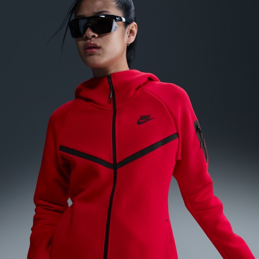 Nike Sportswear Tech Fleece Windrunner hoodie met rits voor dames - Rood