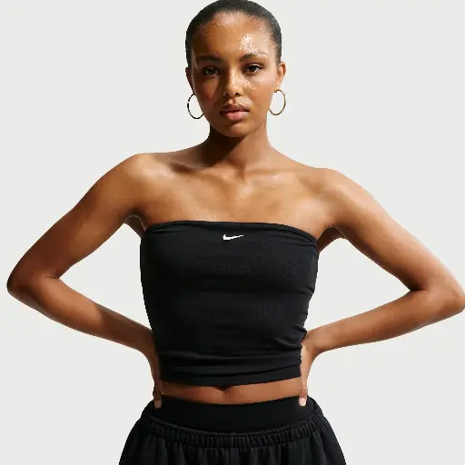 Nike strakke tube-top voor dames - Zwart