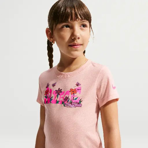 Nike T-shirt met bloemenprint voor kleuters - Oranje