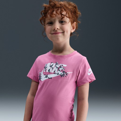 Nike T-shirt met bloemmotief voor kleuters - Roze