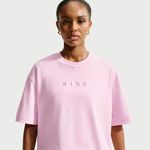 Nike T-shirt met korte mouwen en recht design voor dames - Roze