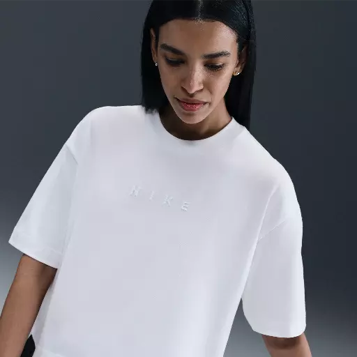 Nike T-shirt met korte mouwen en recht design voor dames - Wit