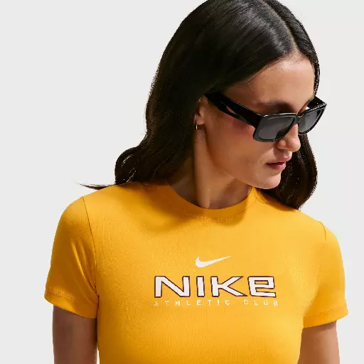 Nike T-shirt met korte mouwen voor dames - Geel