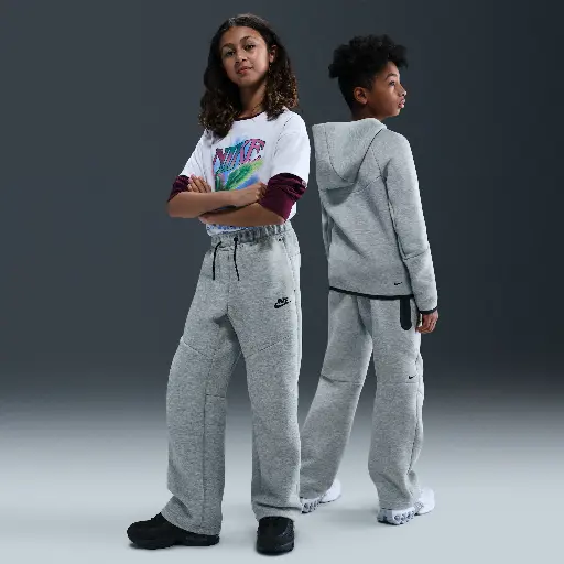 Nike Tech Fleece Broek met open zoom voor jongens - Grijs