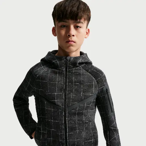 Nike Tech Fleece Hoodie met rits voor jongens - Grijs