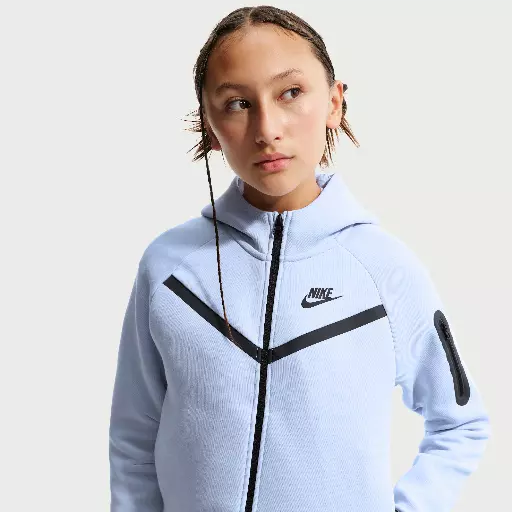 Nike Tech Fleece hoodie met rits voor meisjes - Grijs