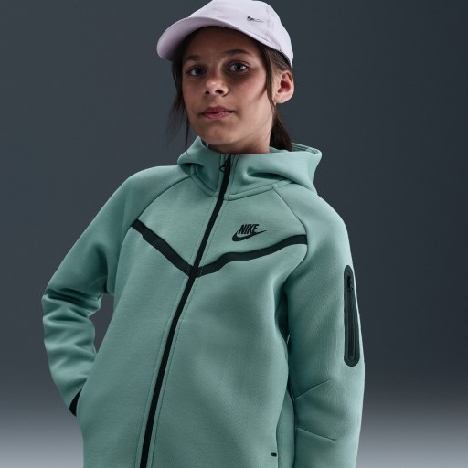 Nike Tech Fleece hoodie met rits voor meisjes - Groen