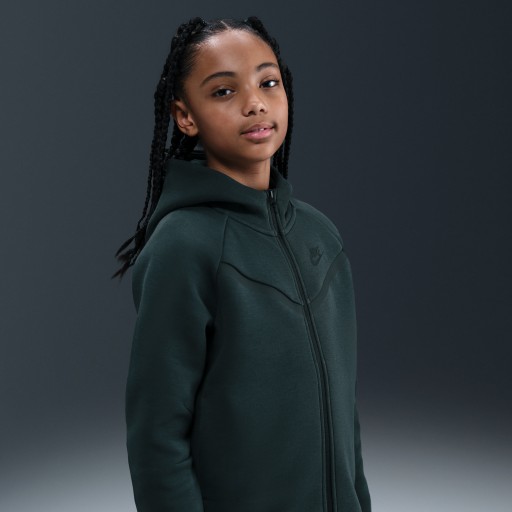 Nike Tech Fleece hoodie met rits voor meisjes - Groen