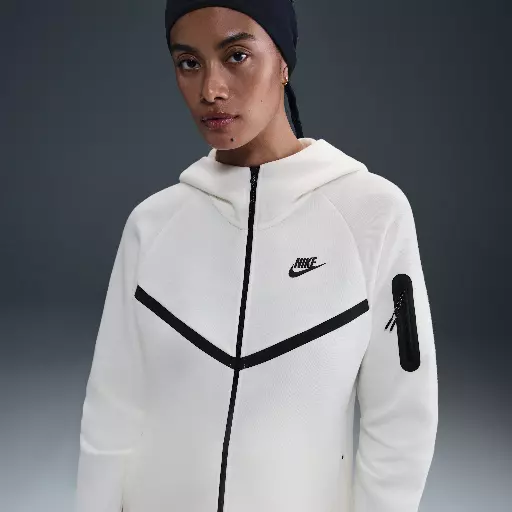 Nike Tech Fleece Windrunner hoodie met rits voor dames - Wit