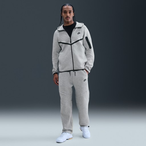 Nike Tech fleecebroek met open zoom voor heren - Grijs
