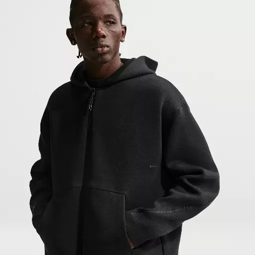 Nike Tech fleecehoodie met rits voor heren - Zwart