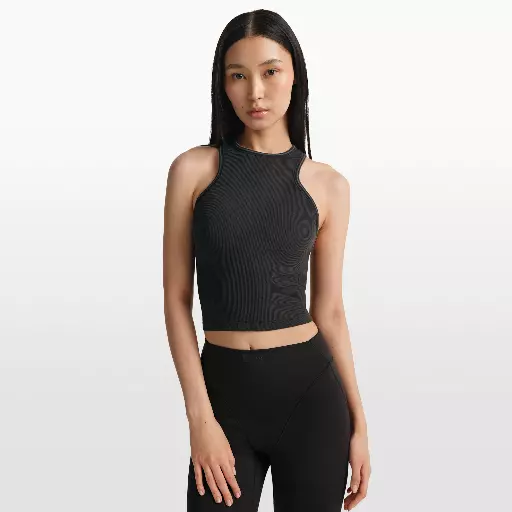 NikeSKIMS Ribbed Seamless racerneck-tanktop - Zwart