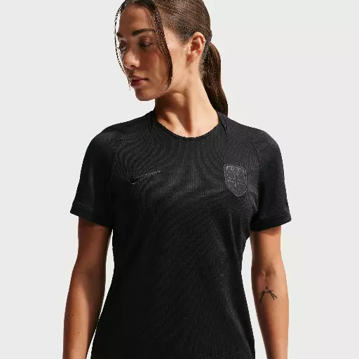 Noorwegen 2026 Stadium Uit Nike Dri-FIT replicavoetbalshirt voor dames - Zwart