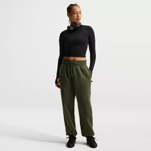 Paris Saint-Germain Phoenix Fleece Nike oversized voetbalbroek met hoge taille voor dames - Groen