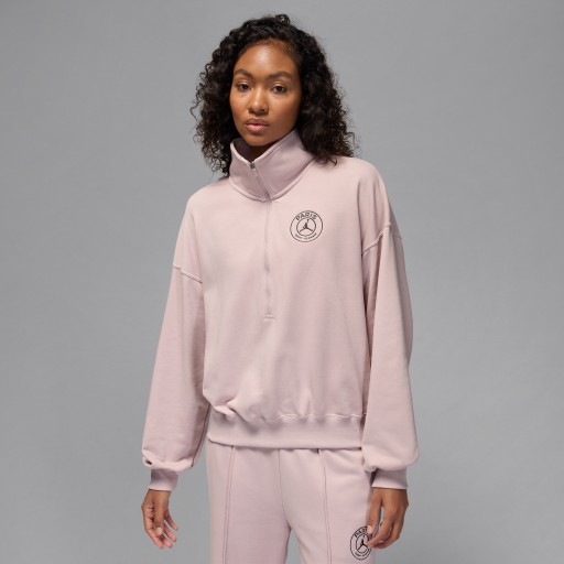 Paris Saint-Germain pullover van fleece met halflange rits voor dames - Roze