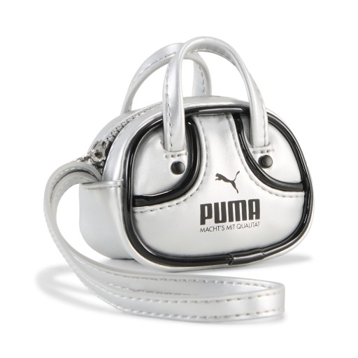 PUMA 1976 Metallic sporttas met sleutelhanger van 0,2 liter, Zwart/Grijs