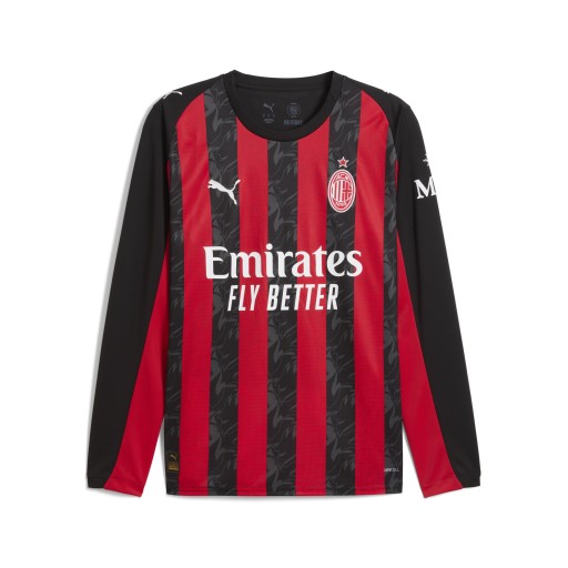 PUMA AC Milan 25/26 thuisshirt met lange mouwen voor Heren, Zwart/Rood